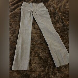 Hollywood Gray Stretch Work Pants Slim Straight Size 0 Long Inseam